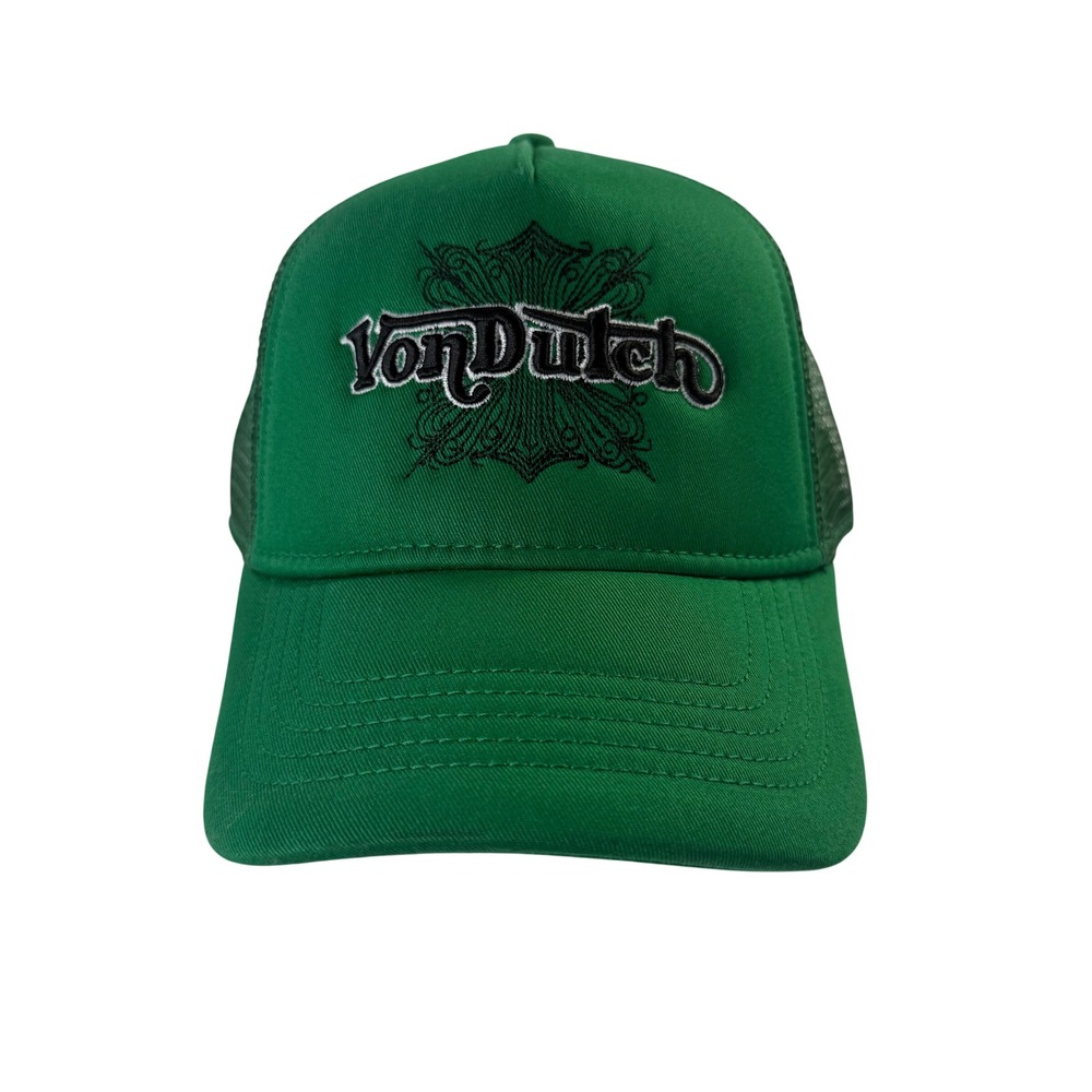 Von Dutch Green Trucker Hat Mesh Snapback Logo Embroidery New with Tags